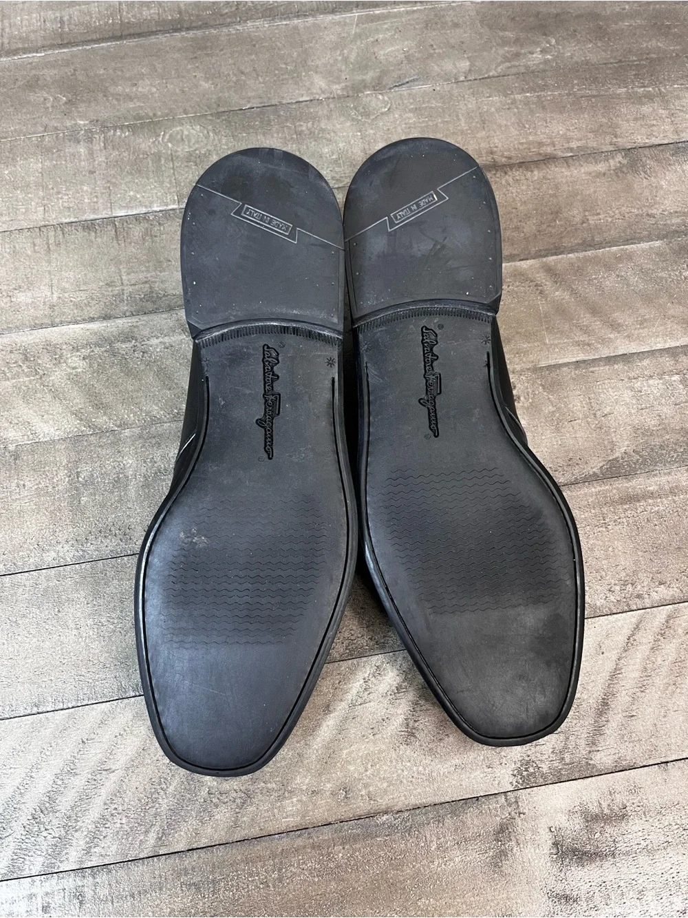 Salvatore Ferragamo Mens Single Monk Strap Leather Shoes Black Size 13 D